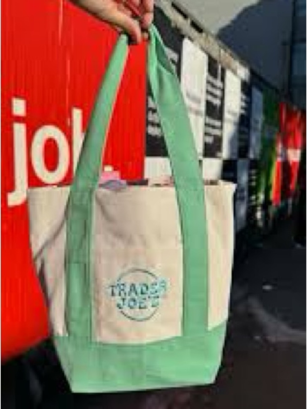 Trader Joe’s Pastel Mini Reusable Canvas Tote Bag